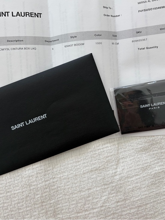 Saint Laurent Black Leather Belt with Gold YSL Buckle main image 7